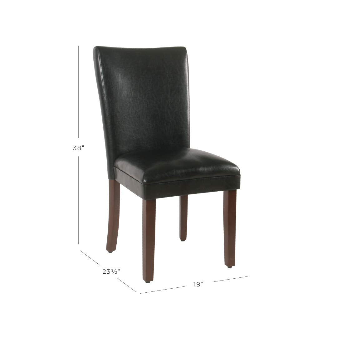 Black Faux Leather Upholstered Dining Chair Set of 2 S662