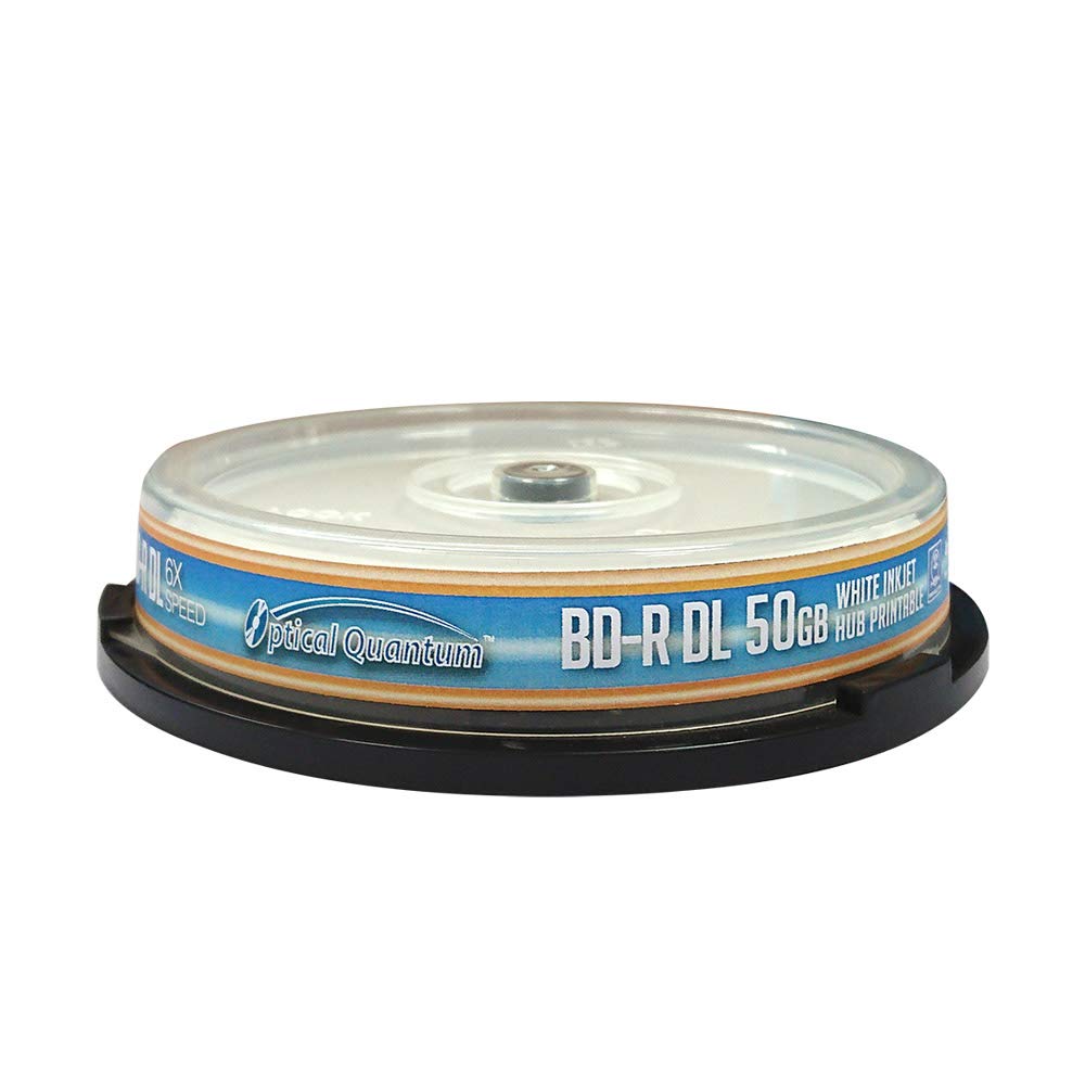 50GB BD-R DL Double Layer White Inkjet Hub Printable 10 pcs U340465