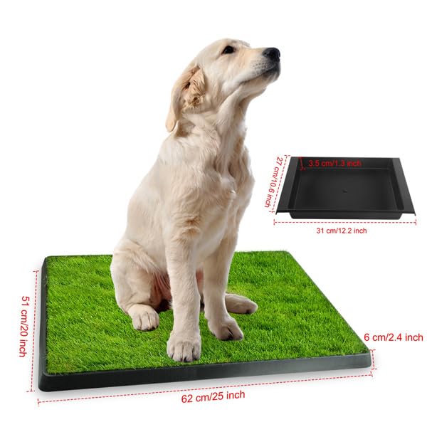 25" x 20" Artificial Grass Dog Potty with Removable Waste Tray A977358