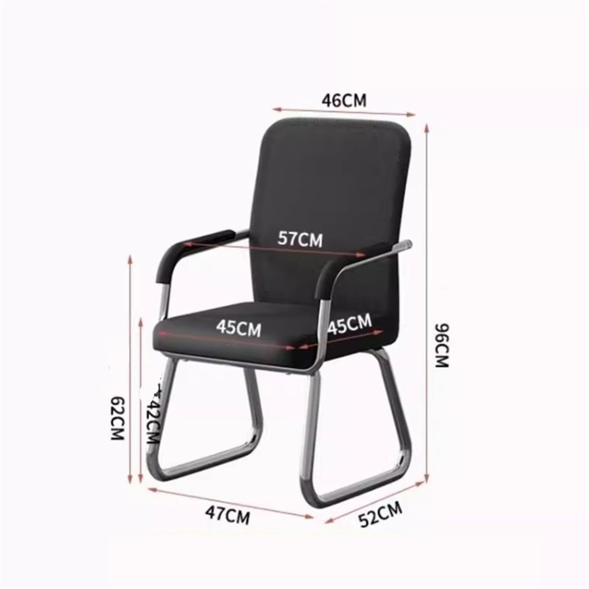 Breathable Mesh Office Chair with Armrests and Chrome Plated Metal Frame S315275