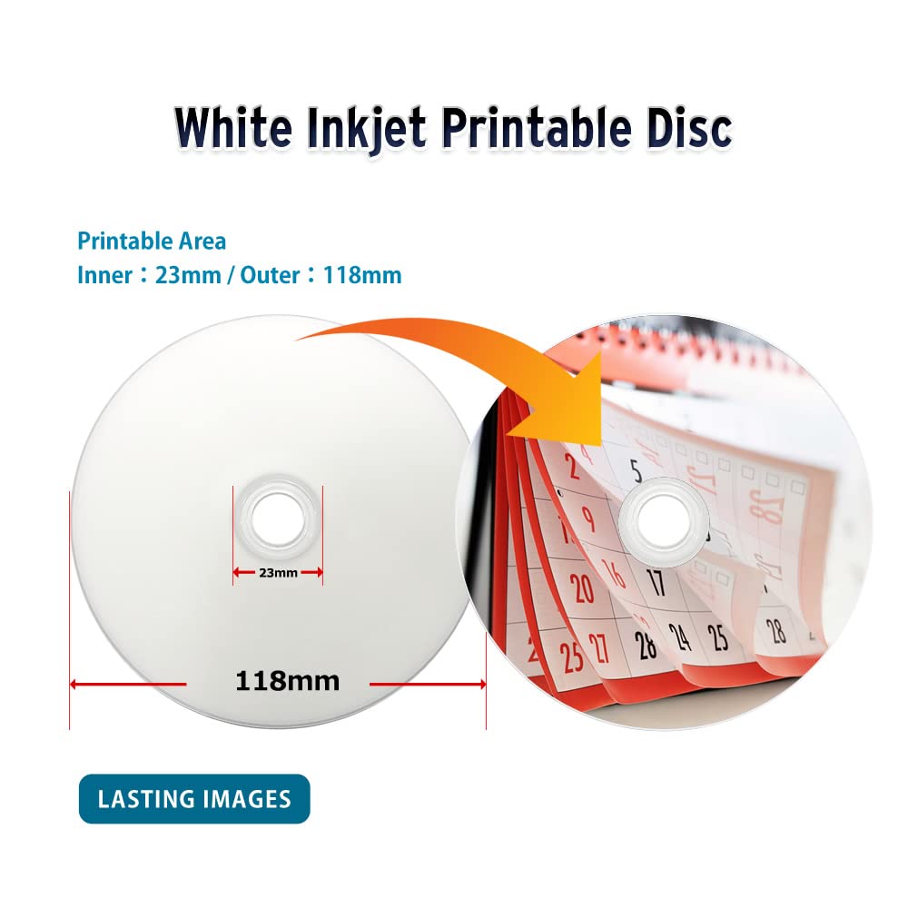 50GB BD-R DL Double Layer White Inkjet Hub Printable 10 pcs U340465