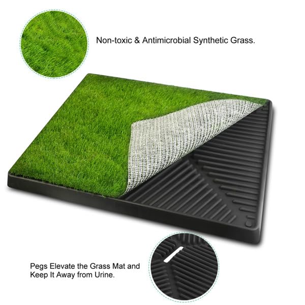 25" x 20" Artificial Grass Dog Potty with Removable Waste Tray A977358