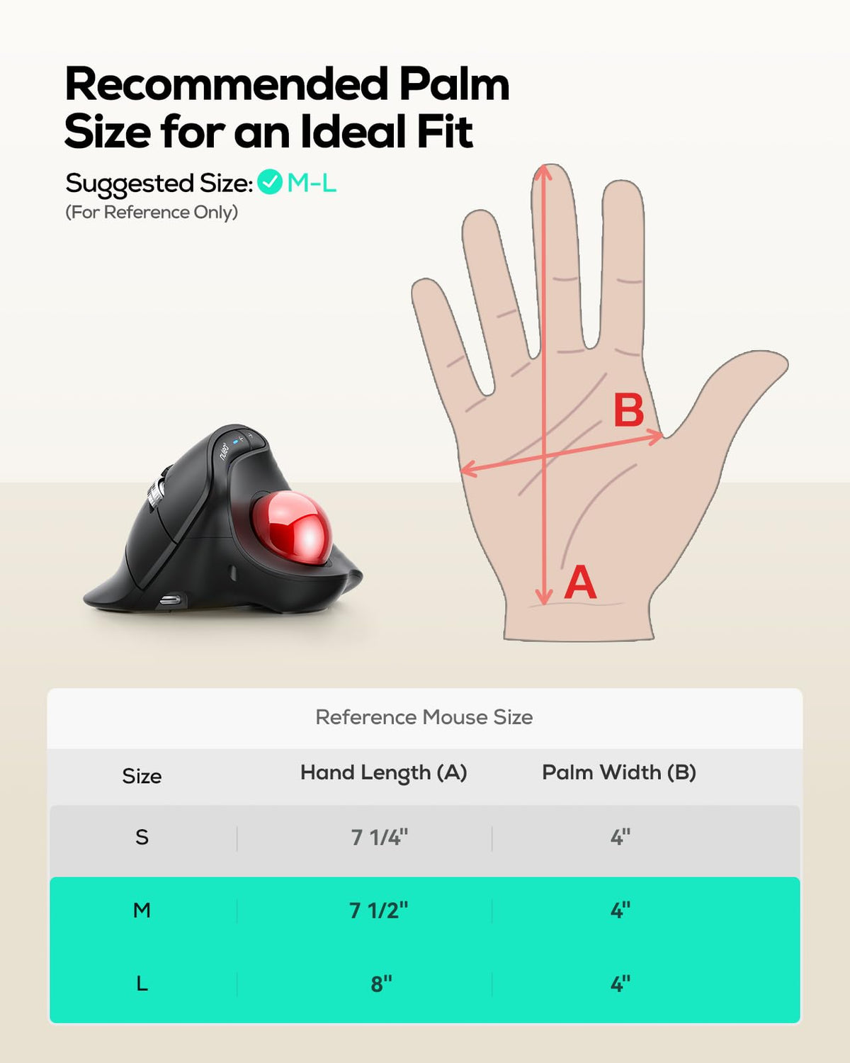 Wireless Ergonomic Vertical Trackball Mouse N50853