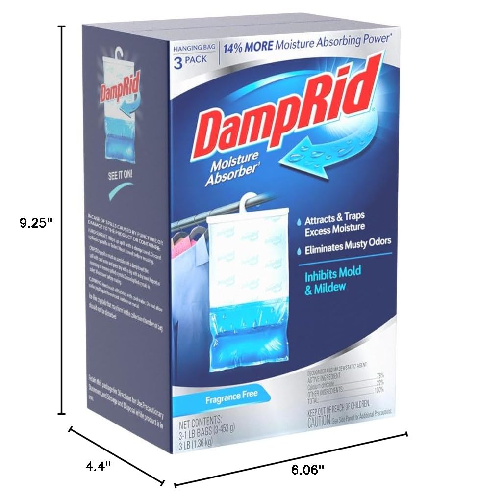 Fragrance Free Hanging Moisture Absorber, 16 oz., 3 Pack R615