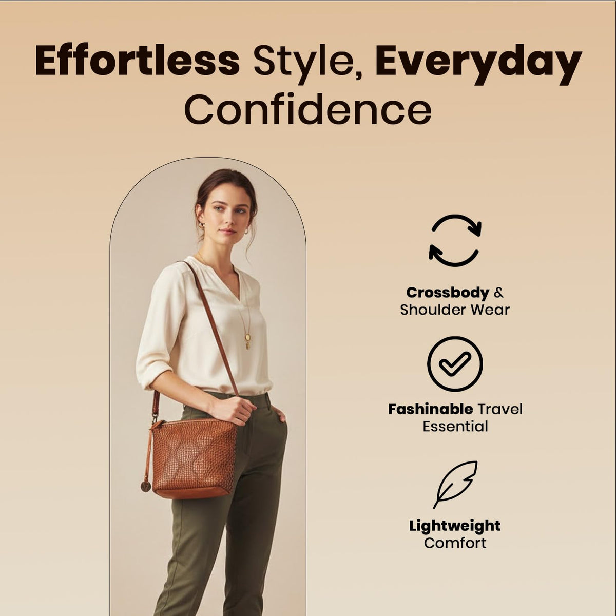 Genuine Leather Crossbody Sling Bag H39324