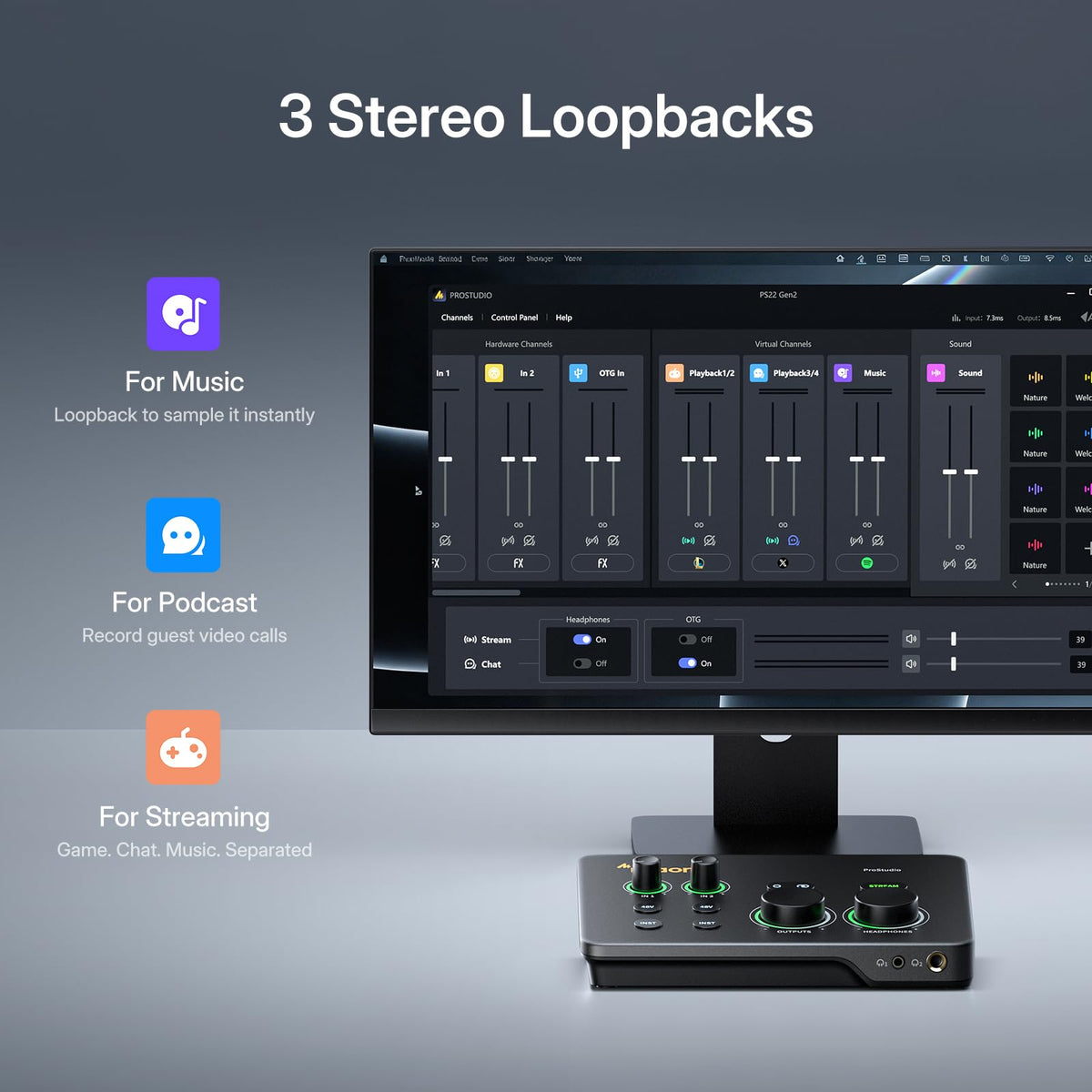 USB Audio Interface Dual XLR V9972