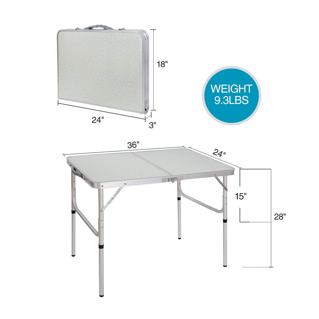 Lightweight Portable Aluminum Folding Camping Table with Adjustable Legs F10145