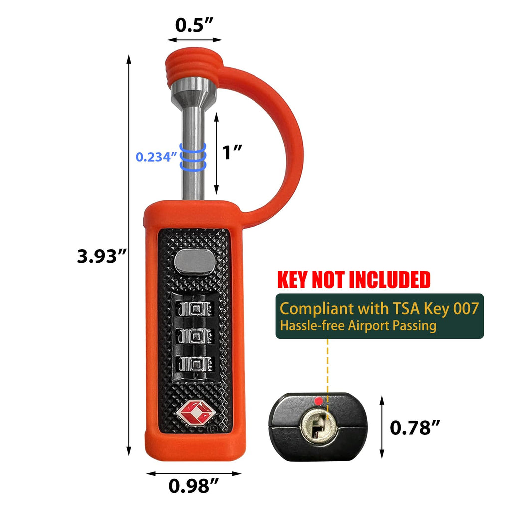 Orange 4-Pack 3-Dial Combo Lock V45361