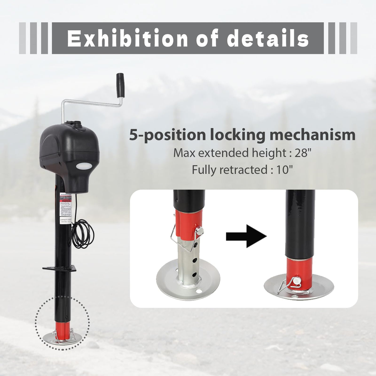 Electric Power Tongue Jack 3500lbs 12V DC K180654