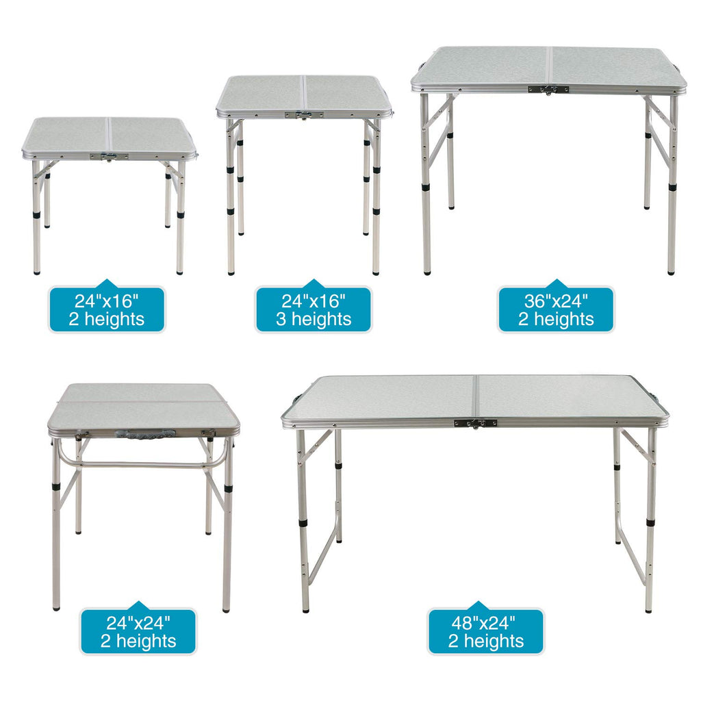 Lightweight Portable Aluminum Folding Camping Table with Adjustable Legs F10145