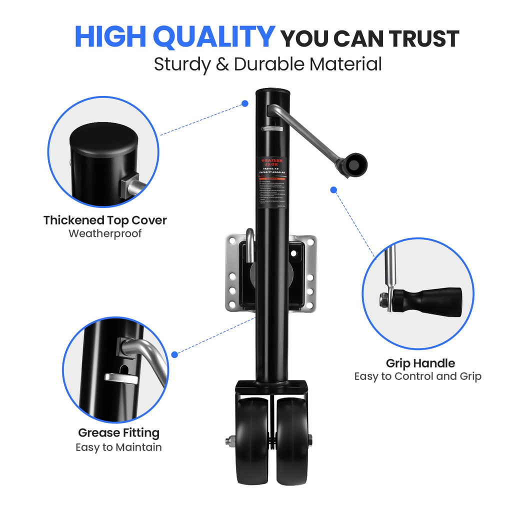 2000 lbs Dual Wheel Trailer Jack I92637