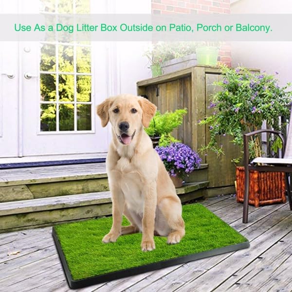 25" x 20" Artificial Grass Dog Potty with Removable Waste Tray A977358