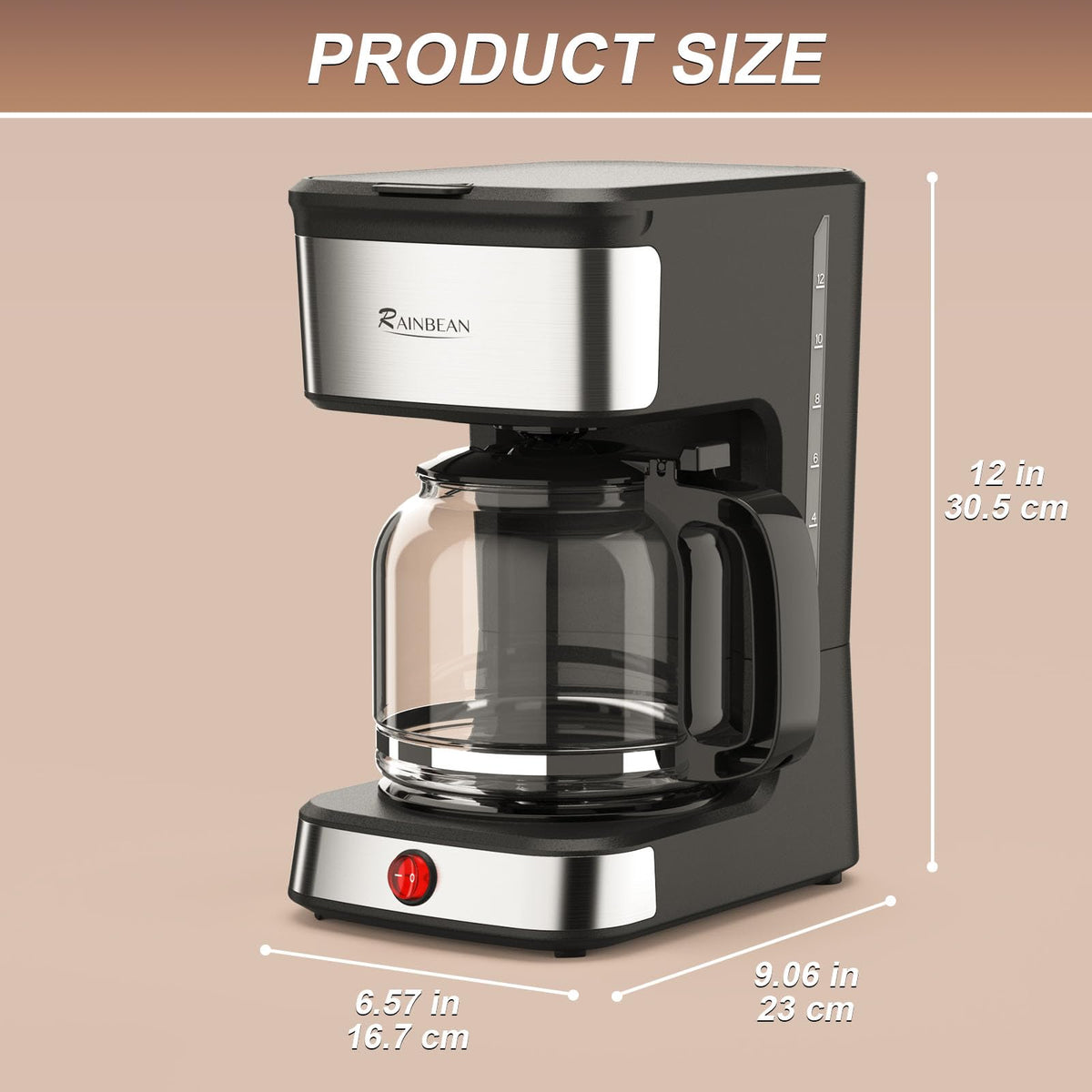 12-Cup Drip Coffee Maker with Glass Carafe Z239553