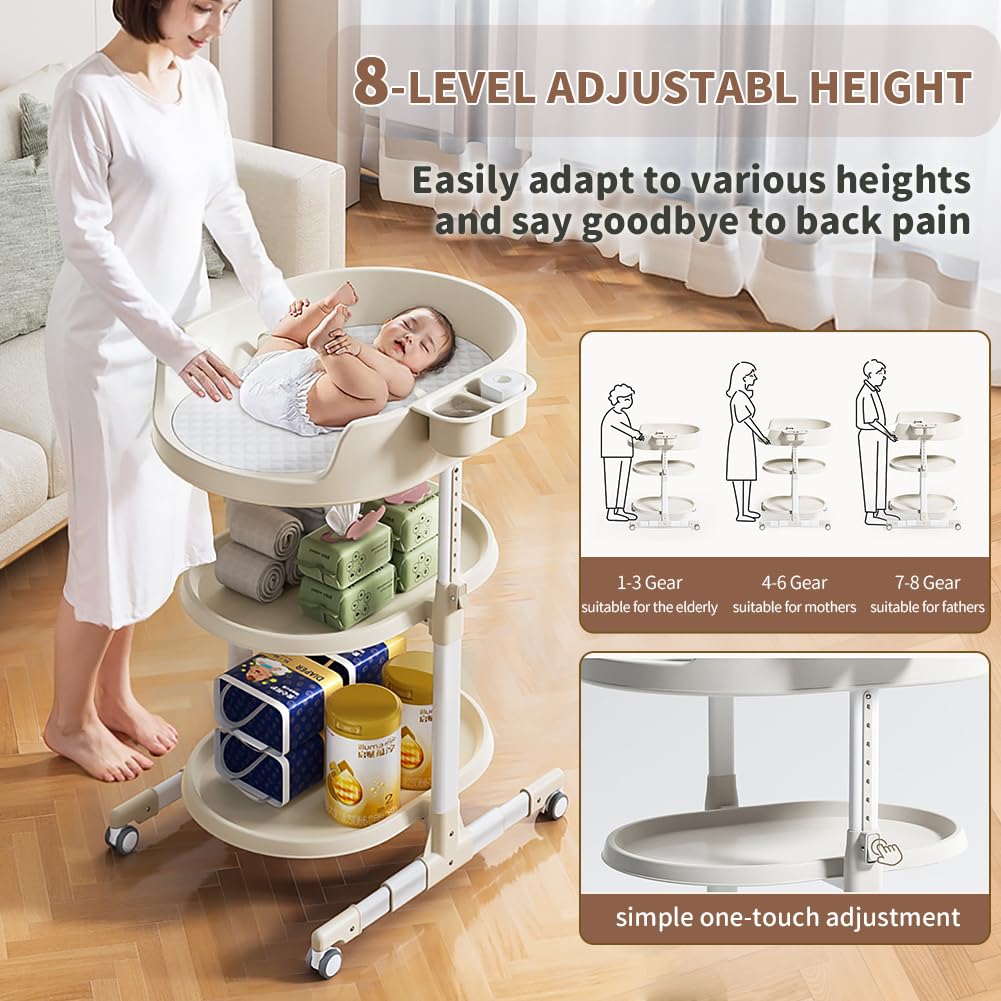 Portable Baby Diaper Changing Station with Storage Drawers W53884