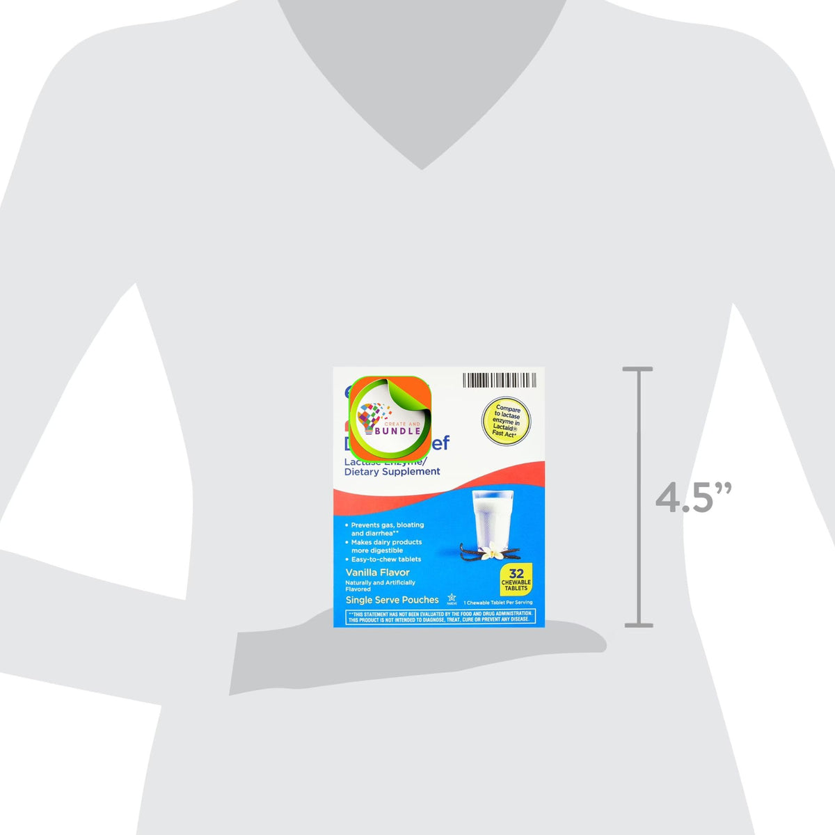 Chewable Lactase Enzyme Tablets Vanilla Flavor 32 Count S22092