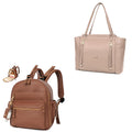 Leather Diaper Bag Tote with Mini Backpack Y4330