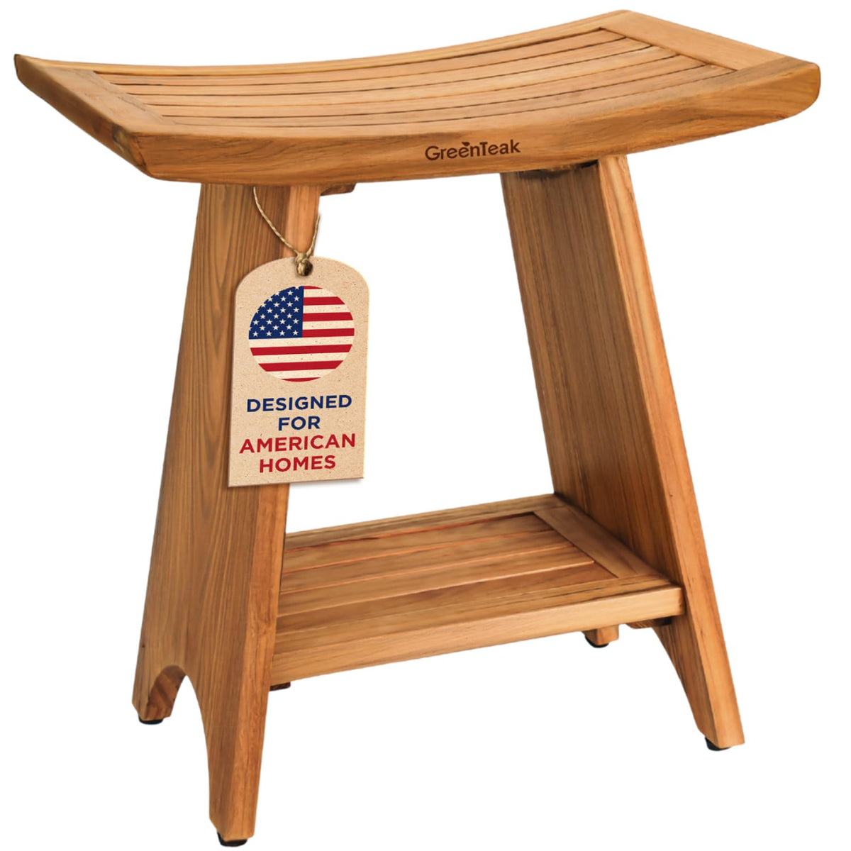 18" Teak 2-Tier Shower Bench H21580