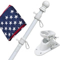 5ft Heavy Duty Tangle Free Flag Pole Kit with 3x5 Embroidered American Flag U805359