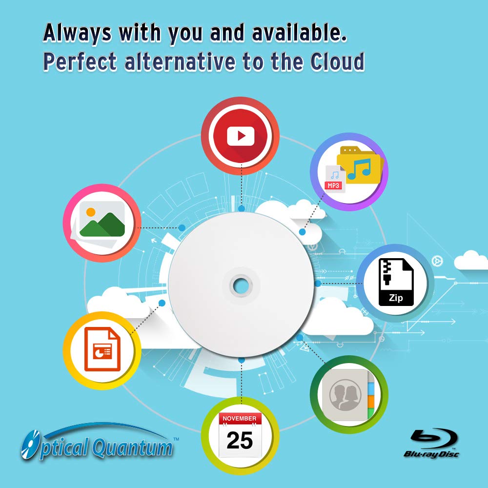 50GB BD-R DL Double Layer White Inkjet Hub Printable 10 pcs U340465
