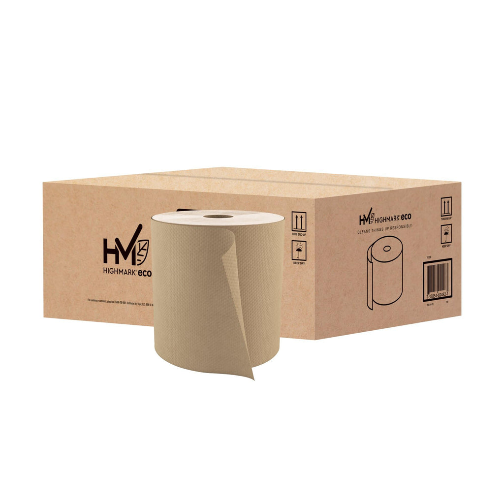 Hardwound Paper Towels, 8" x 800', 100% Recycled, Natural, Case Of 6 Rolls M67096