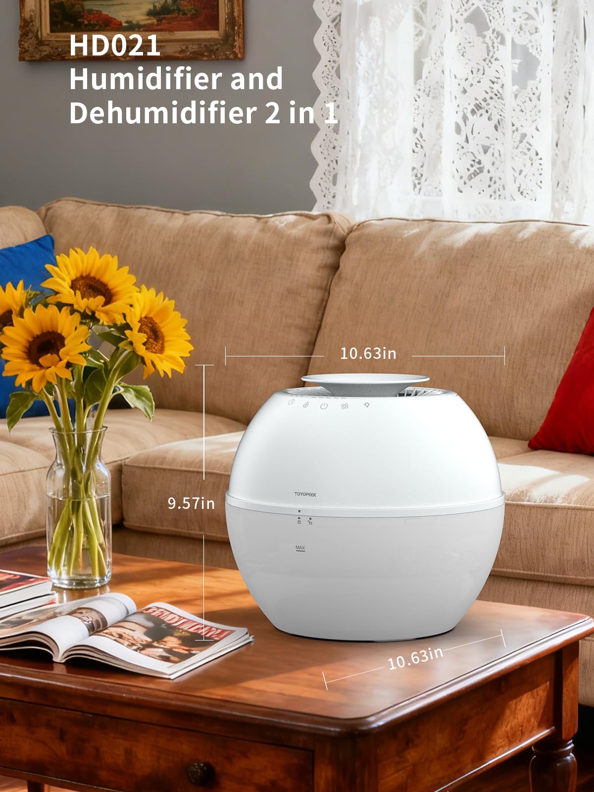 2-in-1 Dehumidifier & Humidifier with Purifier, 101oz Tank I987599