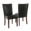Black Faux Leather Upholstered Dining Chair Set of 2 S662