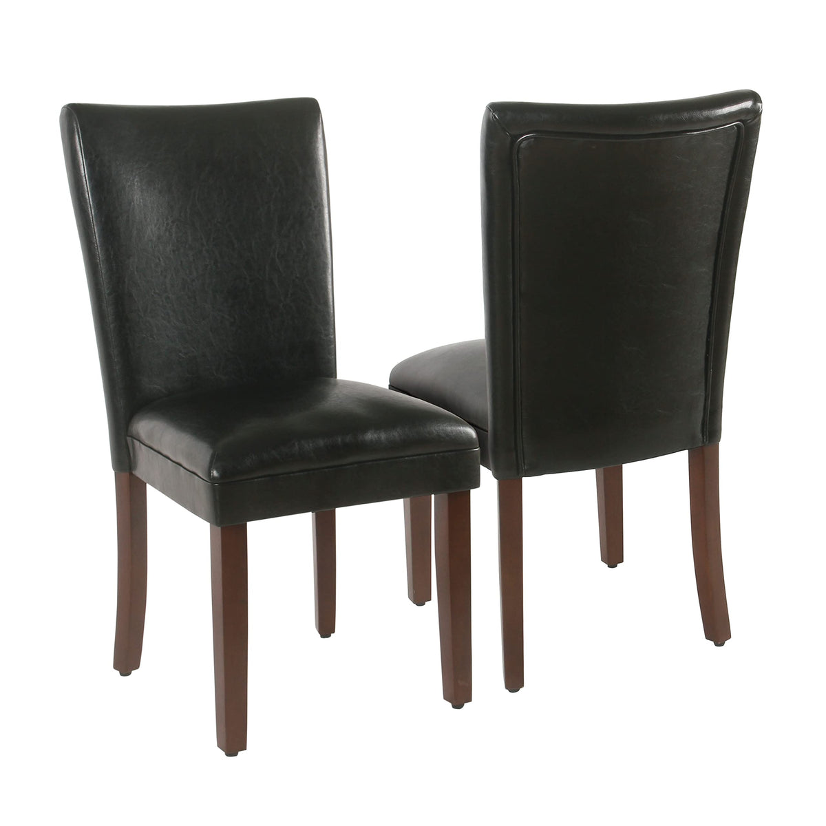 Black Faux Leather Upholstered Dining Chair Set of 2 S662