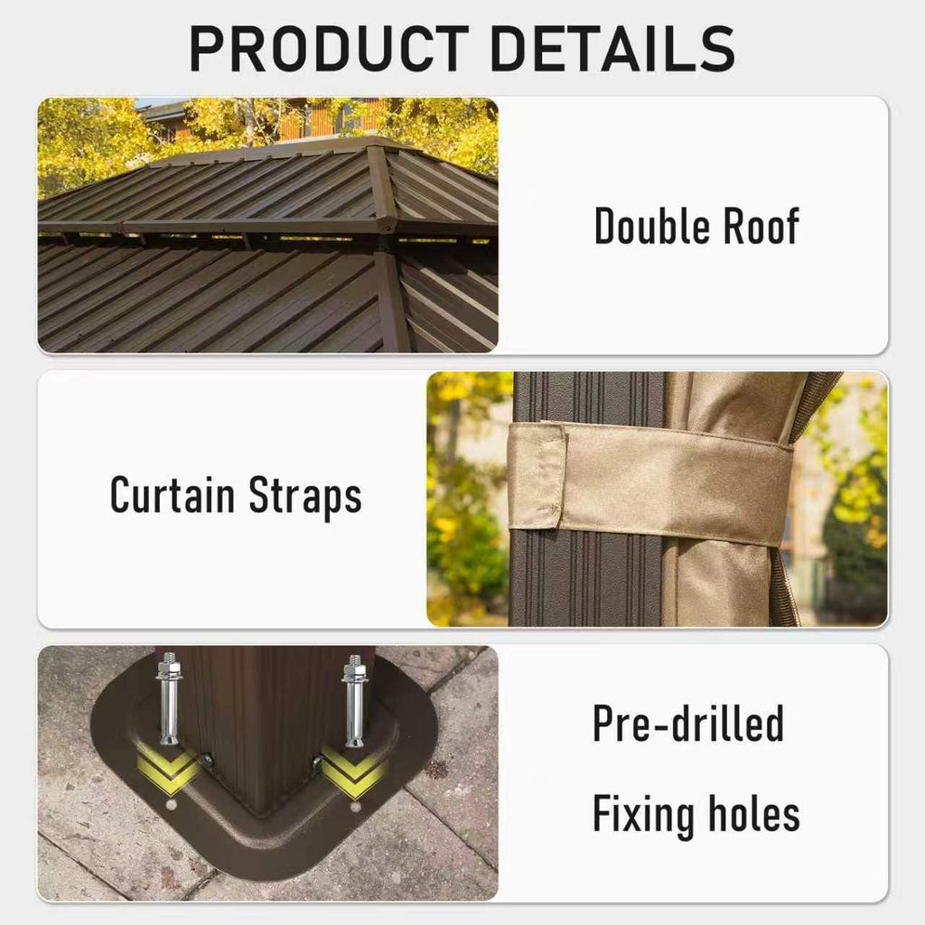 10'X14' Metal Outdoor Gazebo B6037