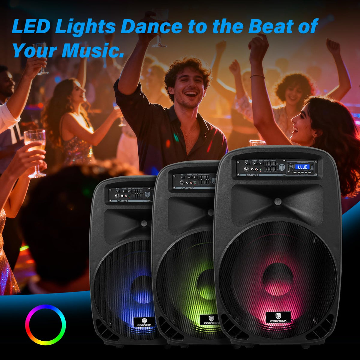 Portable 15-Inch 2000 Watt 2-Way Powered PA Speaker System G98725