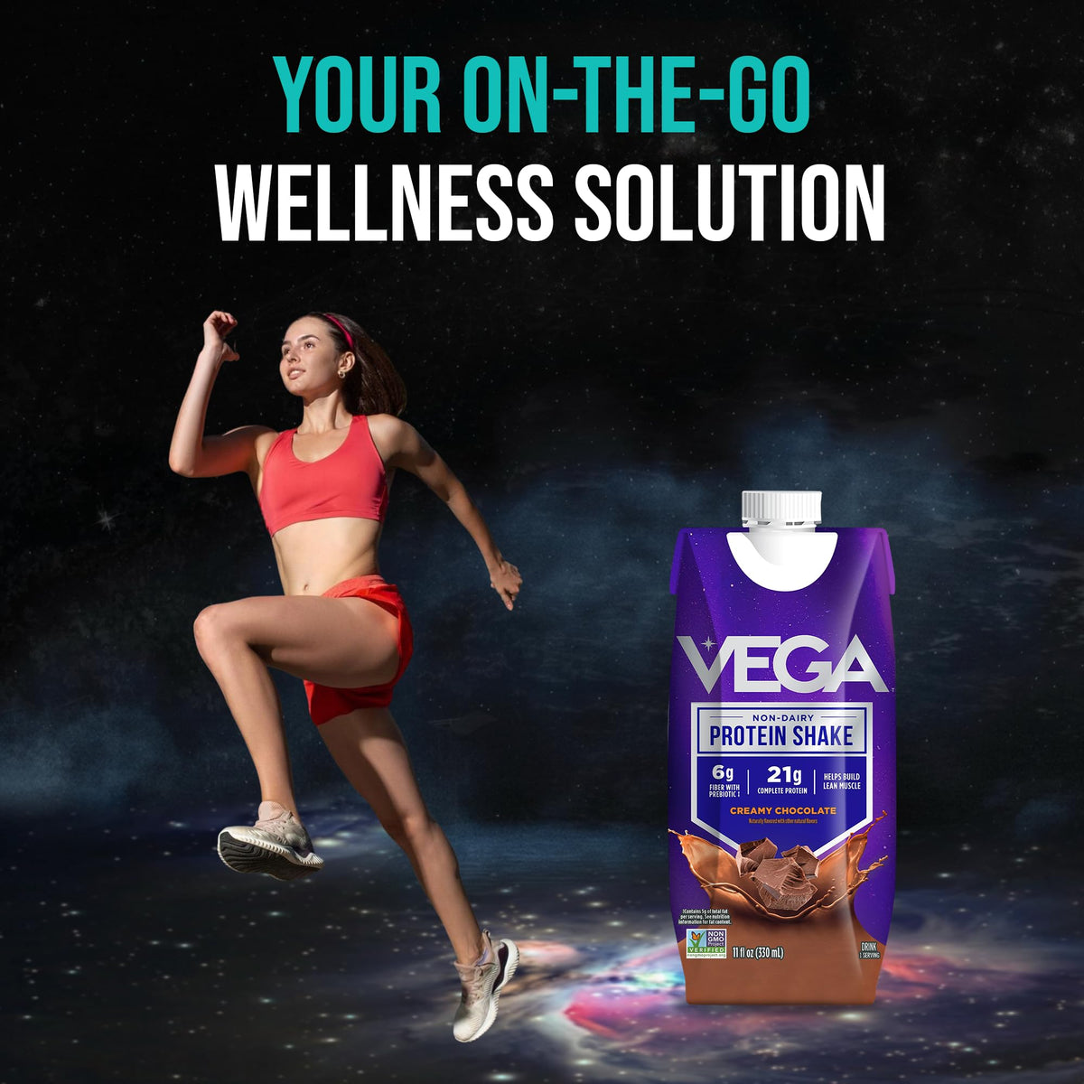 Creamy Chocolate Vegan Protein Shake 21g 330ml 12 Pack K484