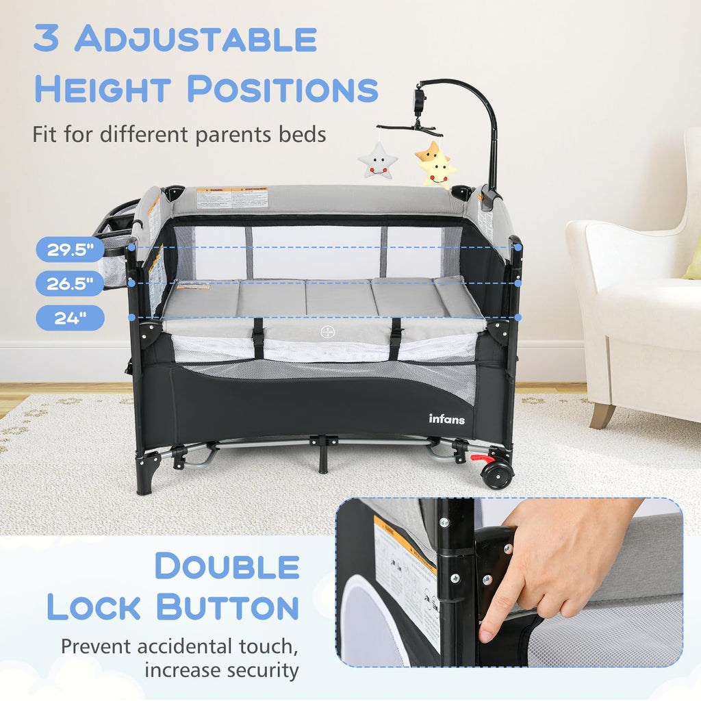 5 in 1 Gray Baby Playard B4361