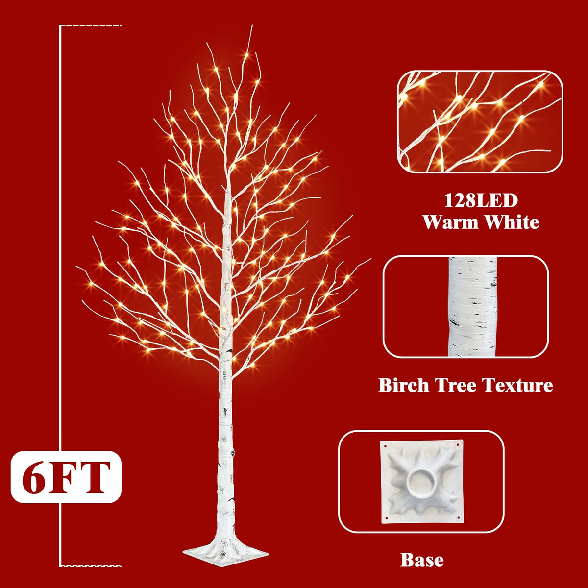 6ft Lighted Birch Tree Y86781