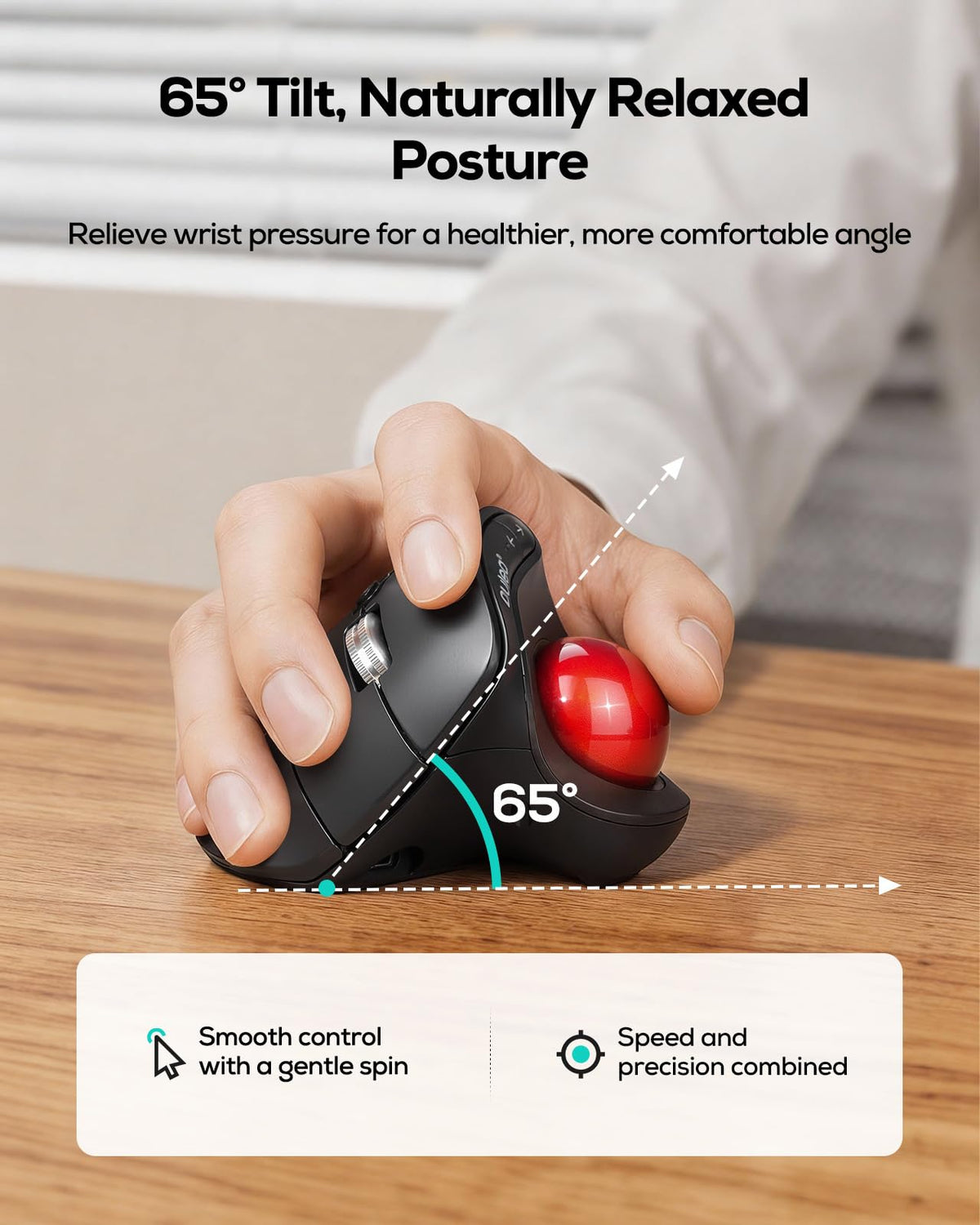 Wireless Ergonomic Vertical Trackball Mouse N50853