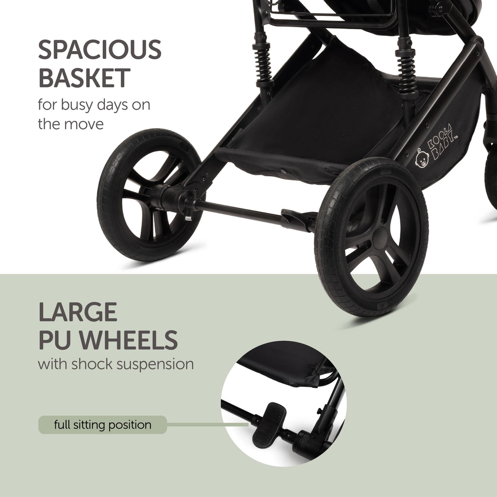 2-in-1 Foldable Baby Stroller with Extendable Canopy U285