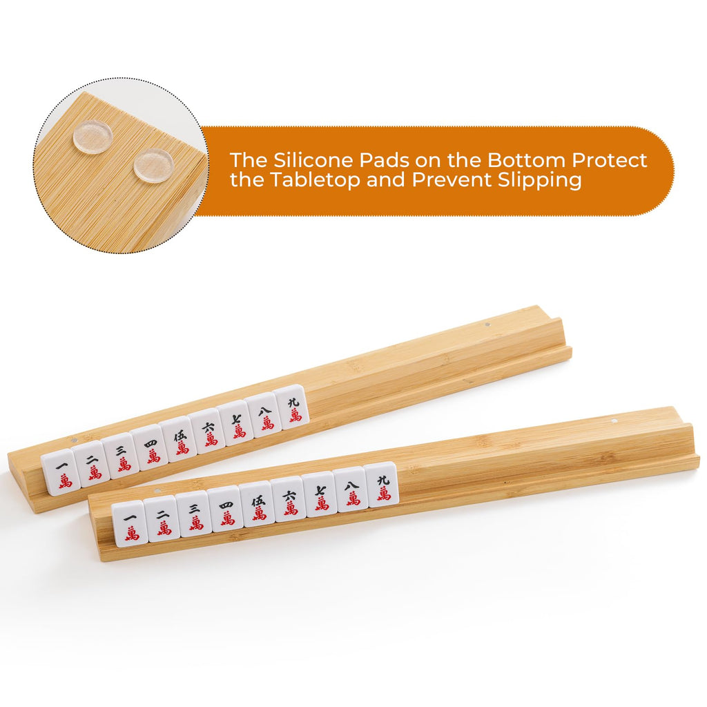 Bamboo Mahjong Racks with Magnetic Pushers U94109