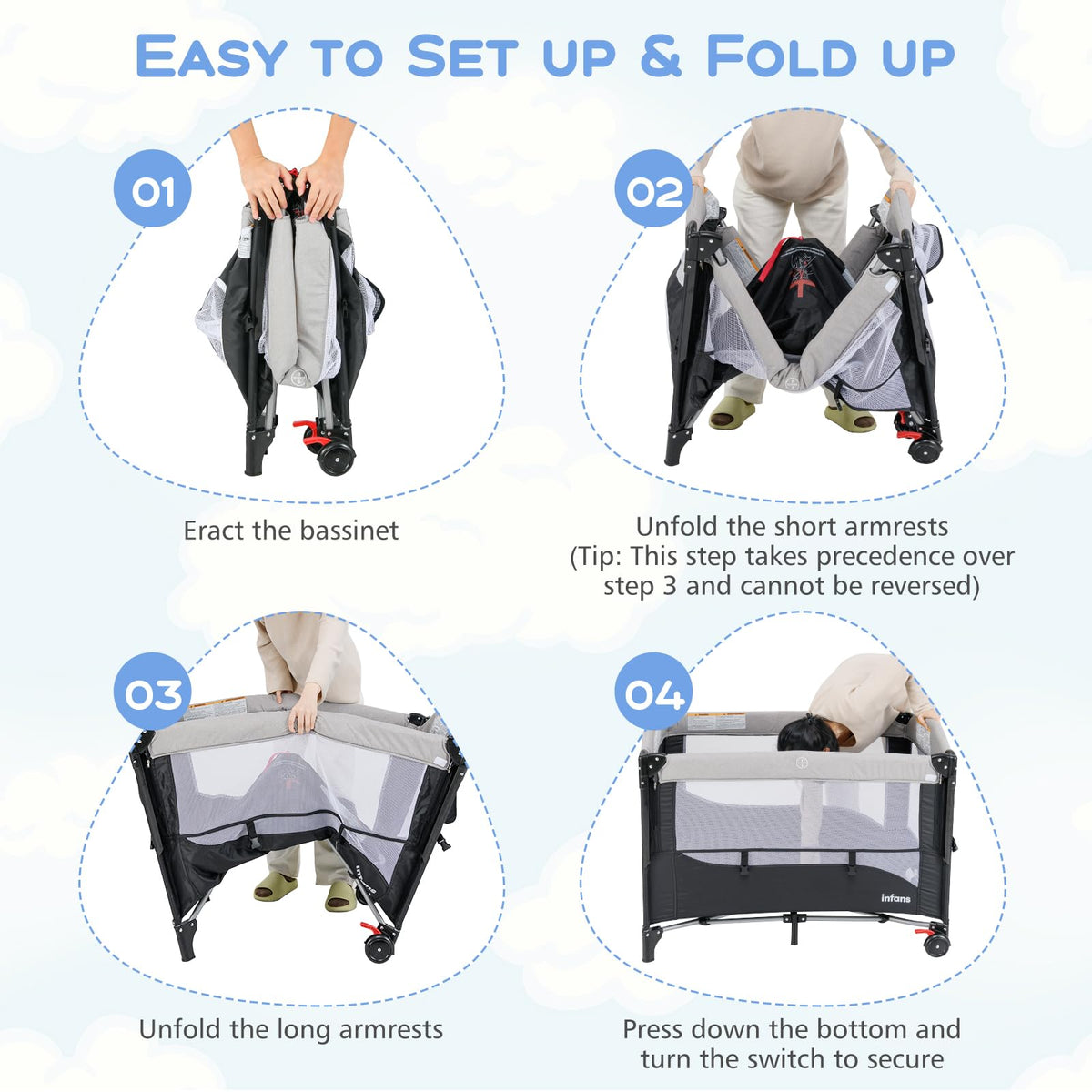 5 in 1 Gray Baby Playard B4361