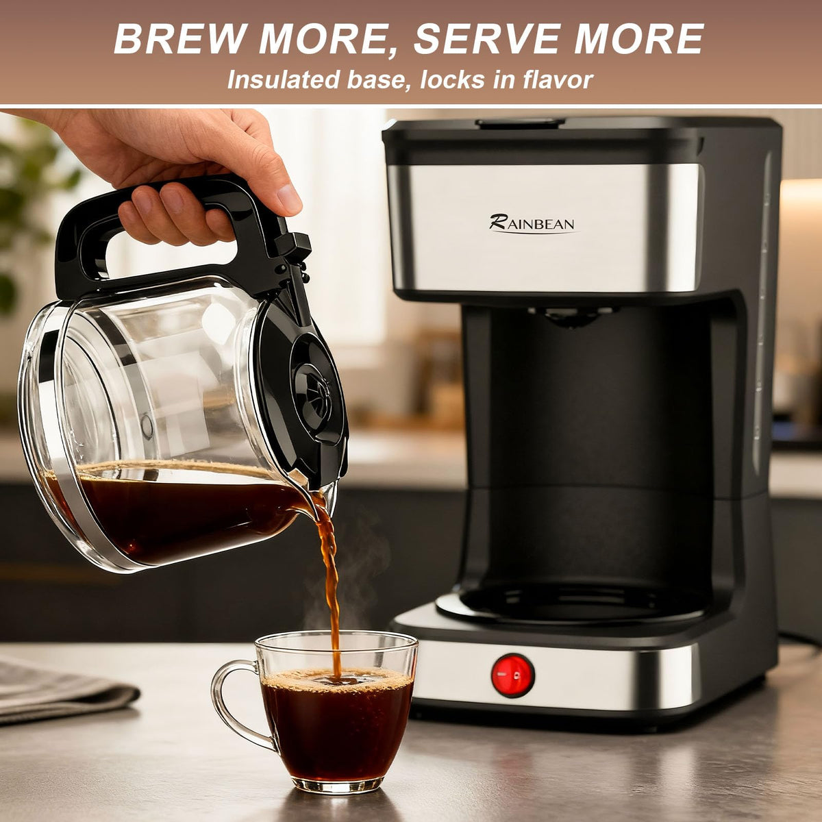 12-Cup Drip Coffee Maker with Glass Carafe Z239553