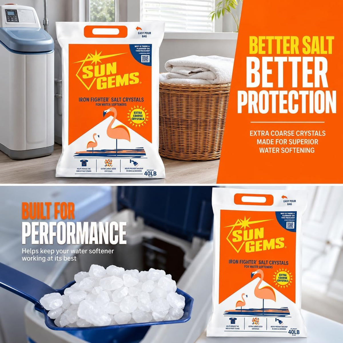 Water Softener Salt Crystals 40 lb 2 Pack F773