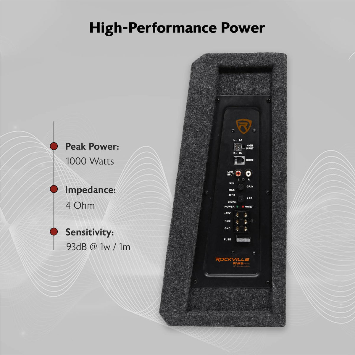 10" Powered Car Subwoofer with Enclosure A25003