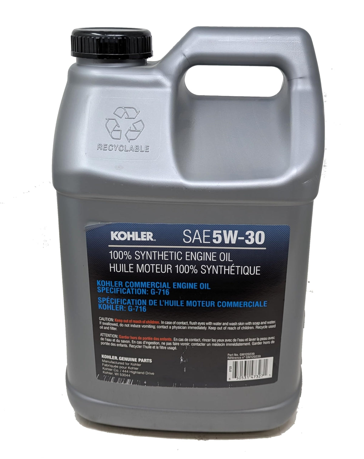 5W-30 Full Synthetic Oil 2.5 Gallon Bottle J31149