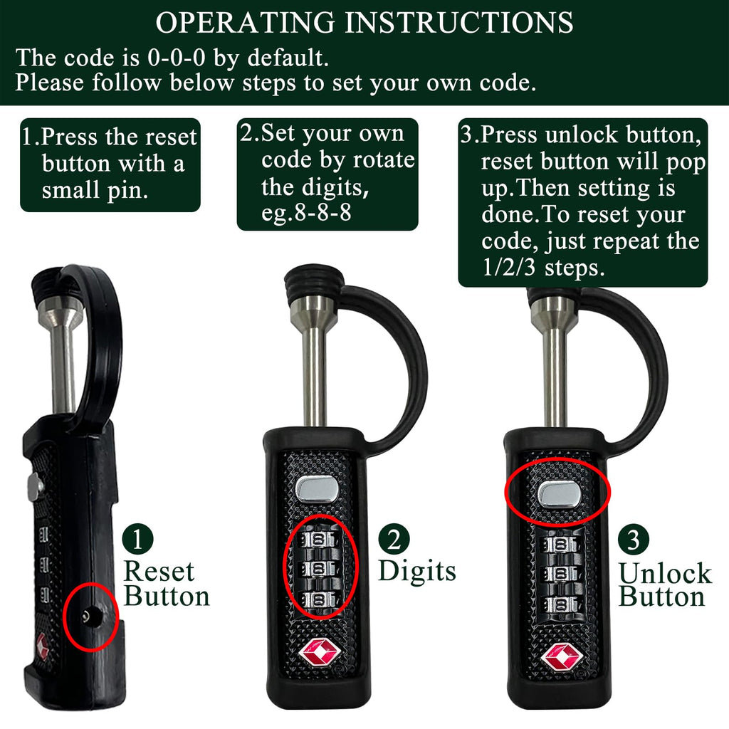 Orange 4-Pack 3-Dial Combo Lock V45361