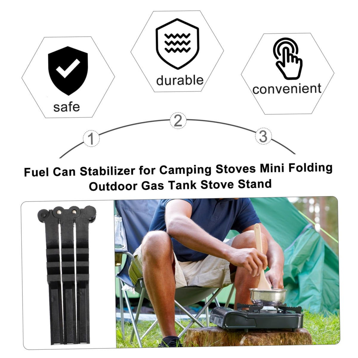 Folding Fuel Can Stabilizer Stand for Camping Stoves T537263