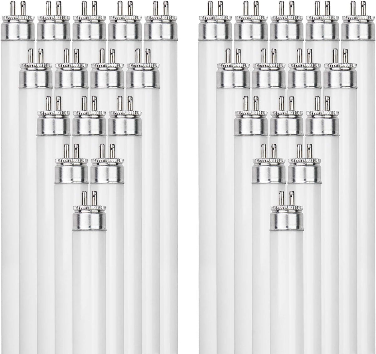 24 Inch T5 Fluorescent Bulb G5 Miniature Bipin Base High Output 1800 Lumens 3000K Soft White 24W Linear Tube Pack of 40 Q31073