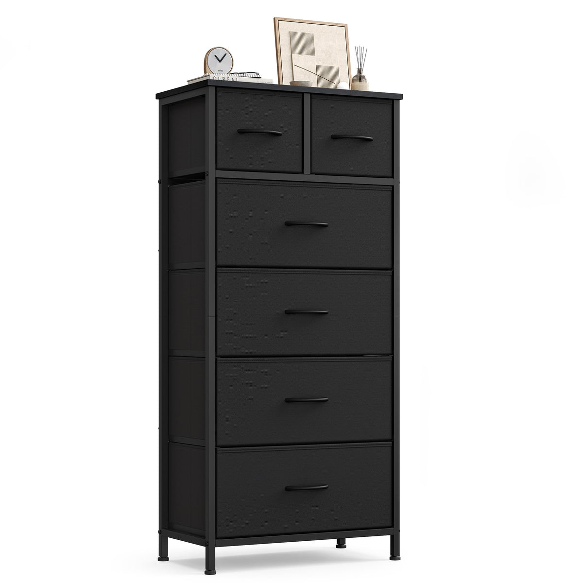 Tall Dresser with 6 Fabric Drawers Q585