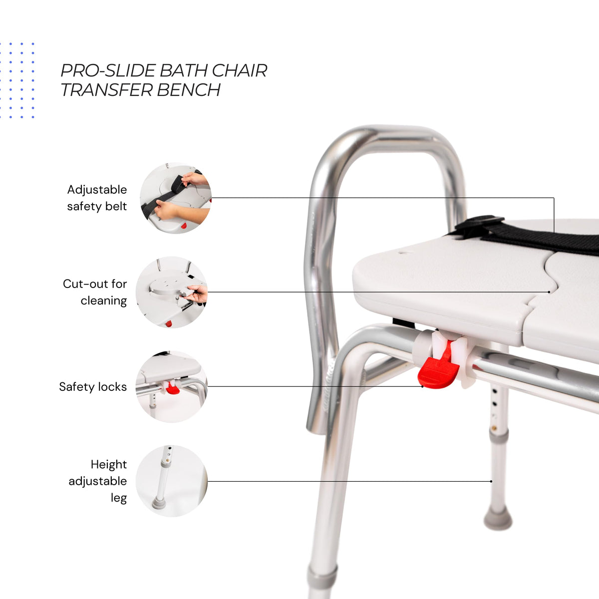 Height Adjustable Shower Chair & Tub Transfer Bench J673184