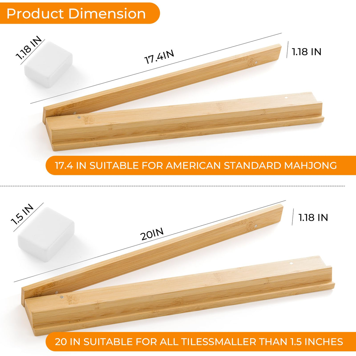 Bamboo Mahjong Racks with Magnetic Pushers U94109