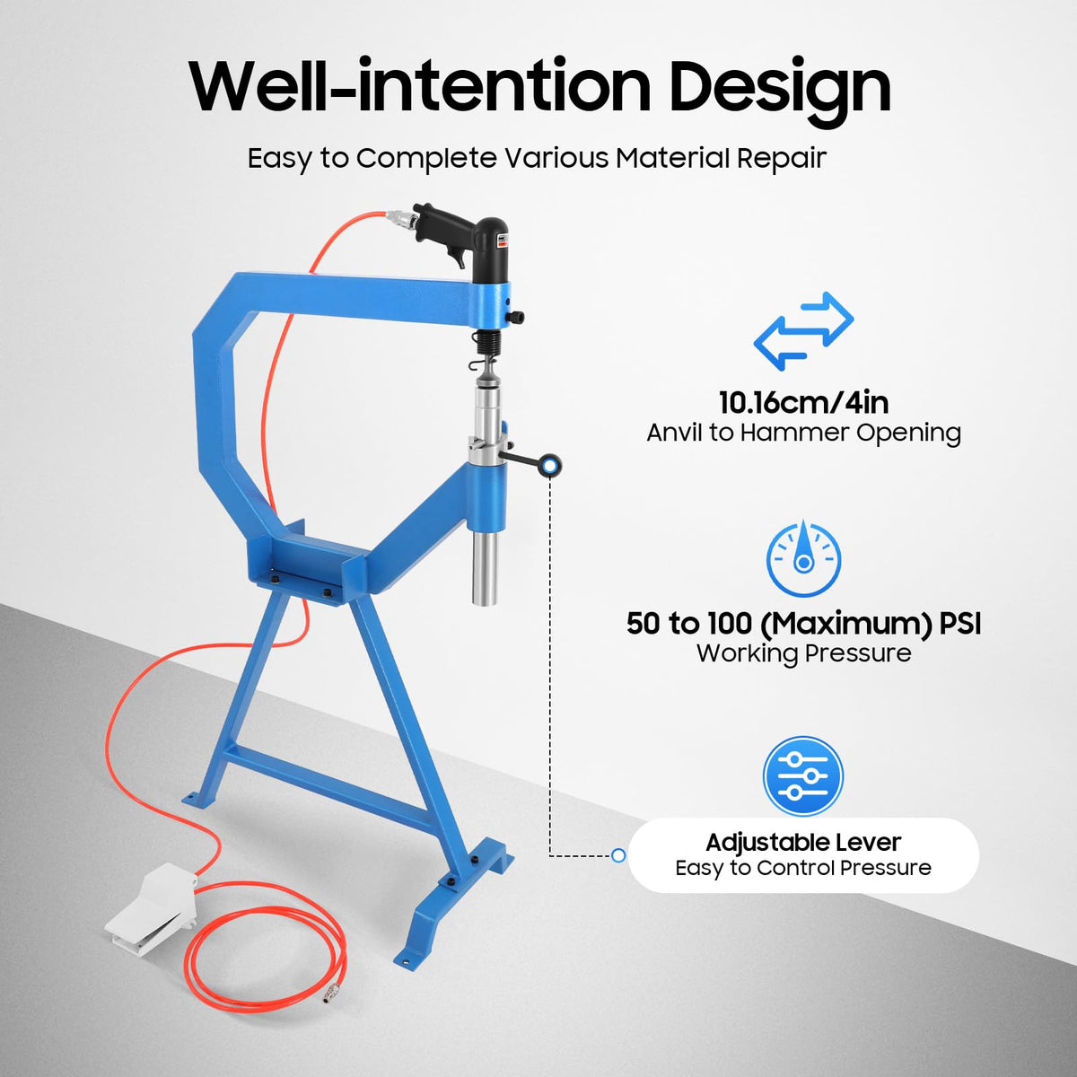 Pneumatic Planishing Hammer Sheet Metal Shaping Machine with Stand Pedal Z486