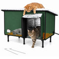 Weatherproof Insulated Heated Cat House with Heating Pad S1240