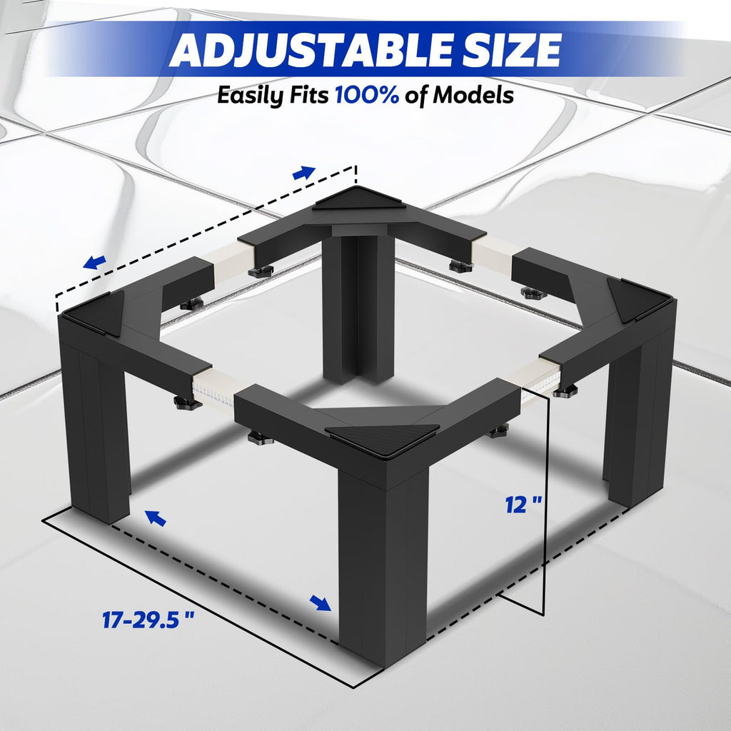 Heavy Duty Adjustable Laundry Pedestal Black N4522