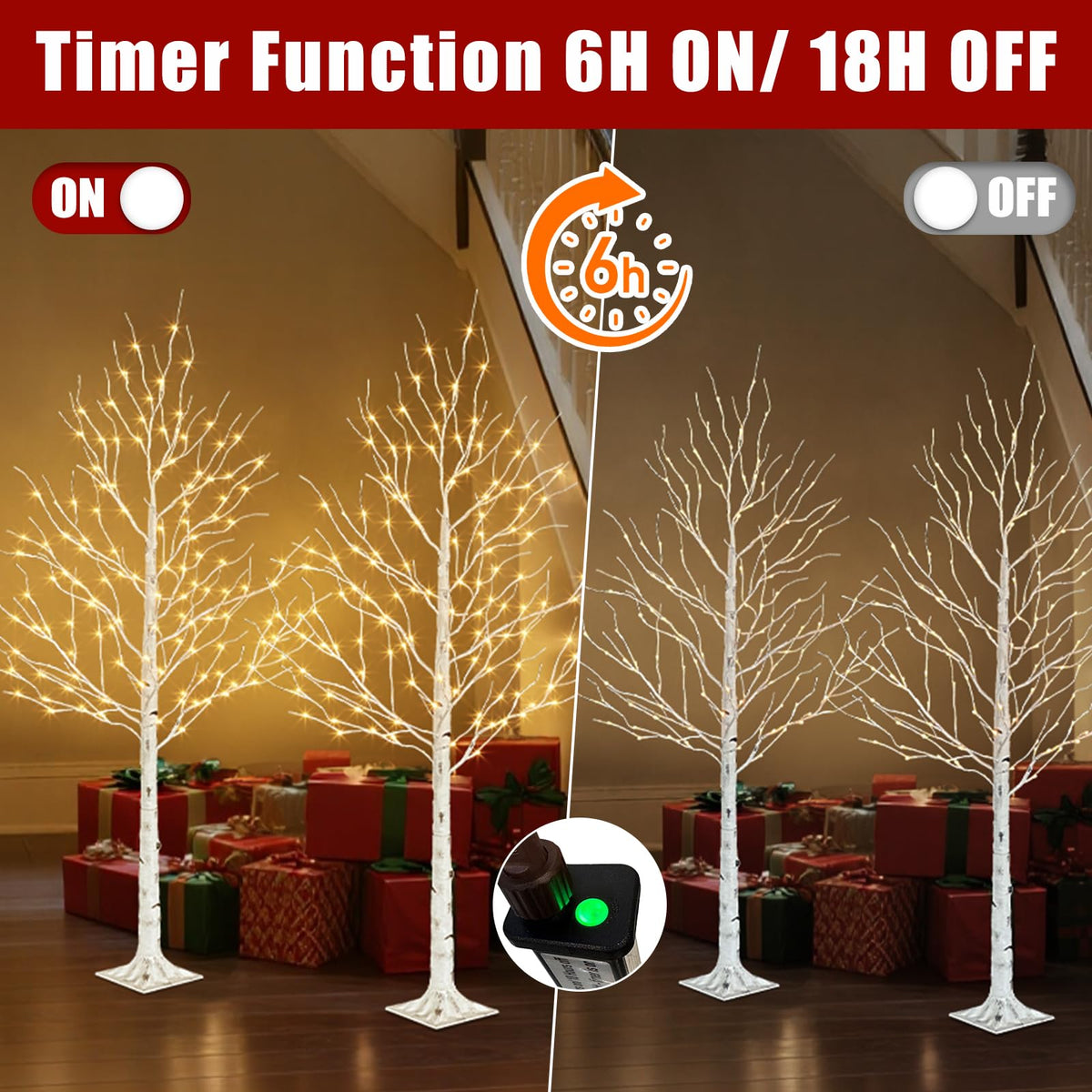 6ft Lighted Birch Tree Y86781
